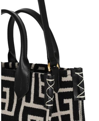  Women's B-Army Monogrammed Jacquard and Leather Tote Bag
