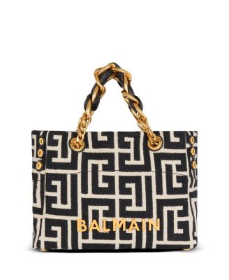 Balmain - Women's Small 1945 Soft Monogrammed Jacquard Tote Bag