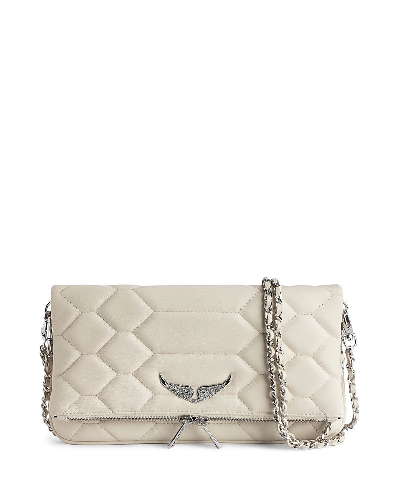 Zadig & Voltaire Rock Xl Mat Scale Clutch In White