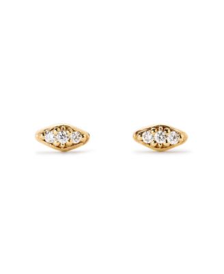Ana Luisa - Gold Mini Diamond Navette Studs