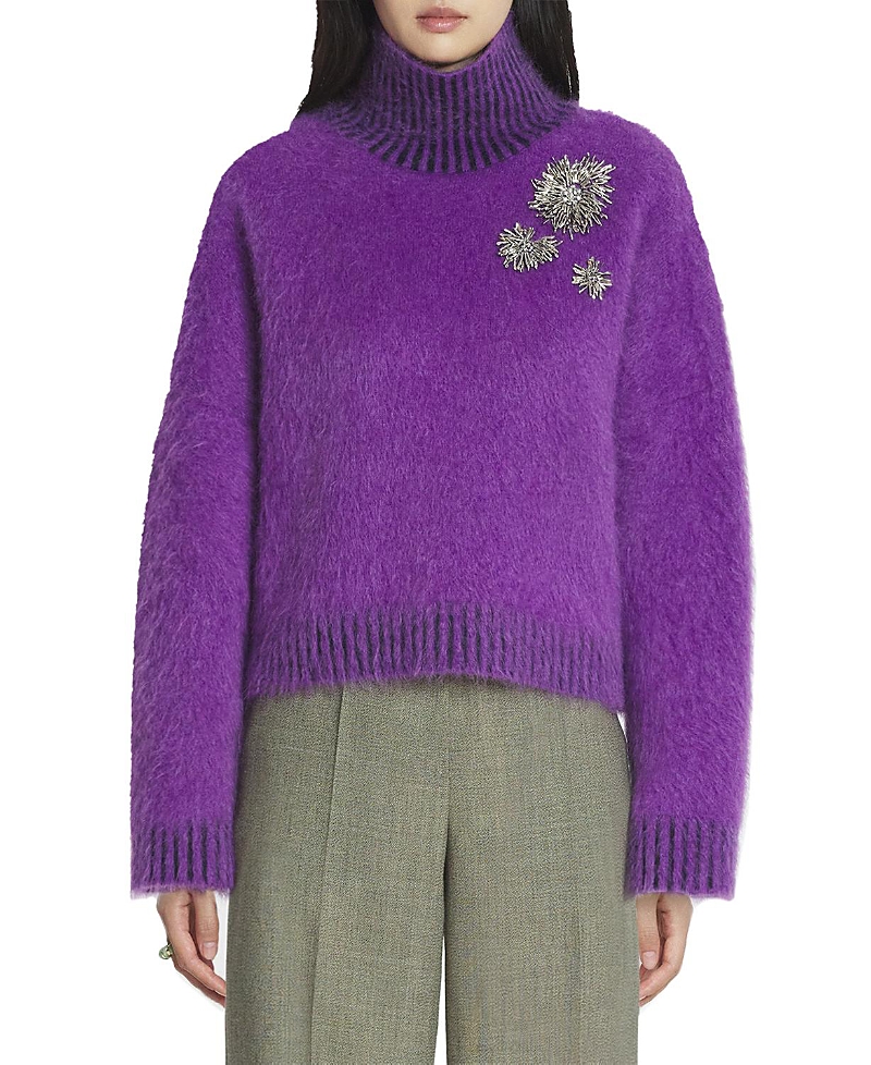 Lanvin Brushed-effect Sweater In Anemone