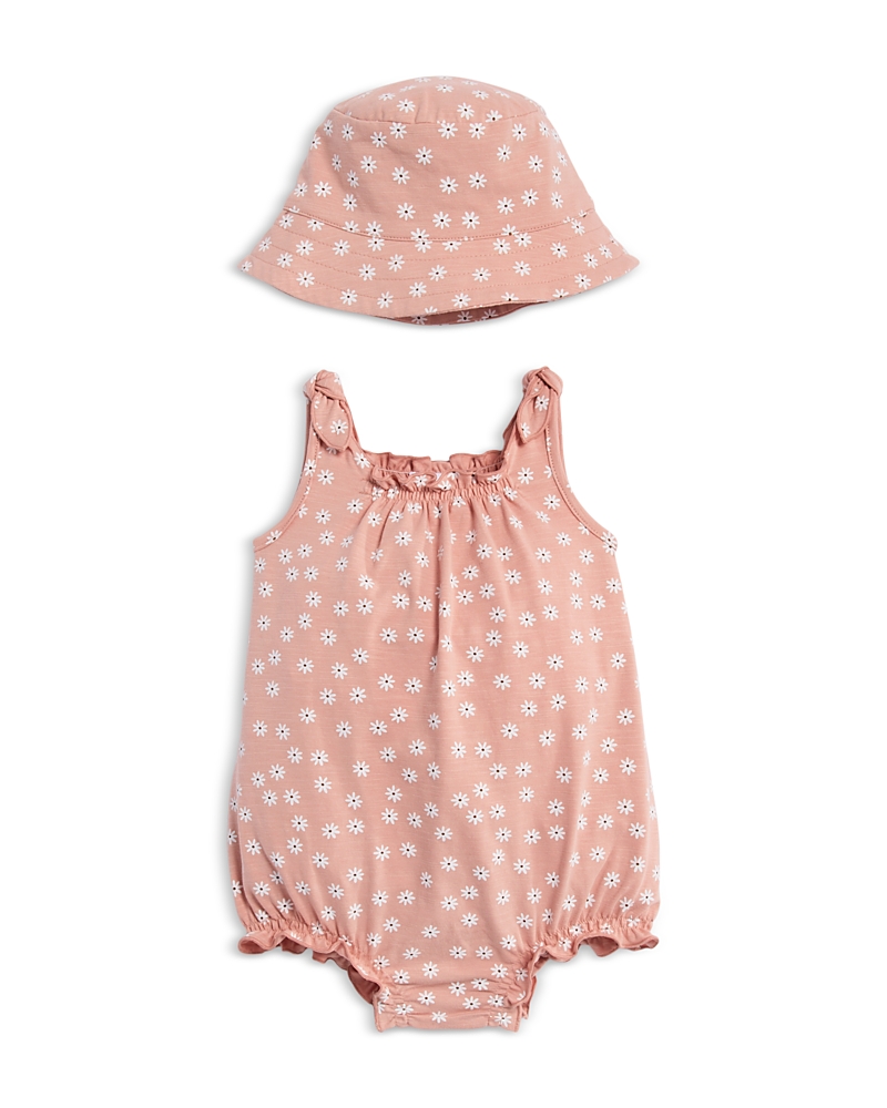 Bloomie's Baby Girls' Slub Knit Romper & Hat Set, Baby - Exclusive In Mauve