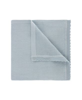  Unisex Scallop Trimmed Rib Knit Blanket - Baby