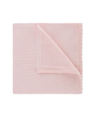  Unisex Scallop Trimmed Rib Knit Blanket - Baby