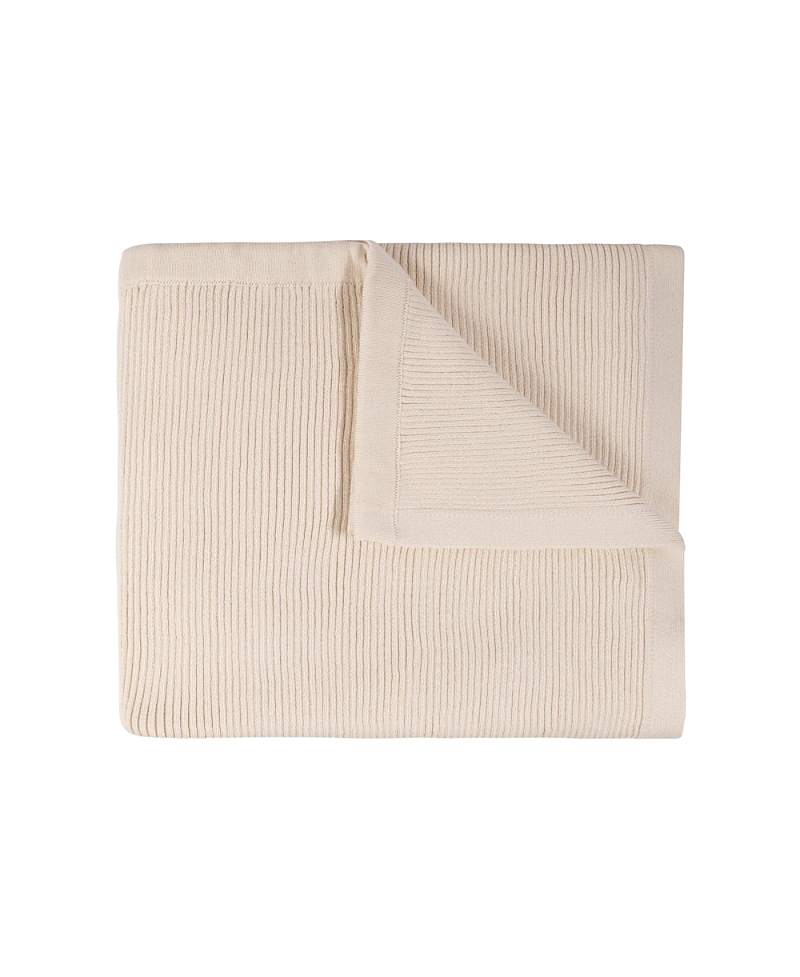 Feltman Brothers Unisex Ribbed Knit Blanket - Baby In Ecru