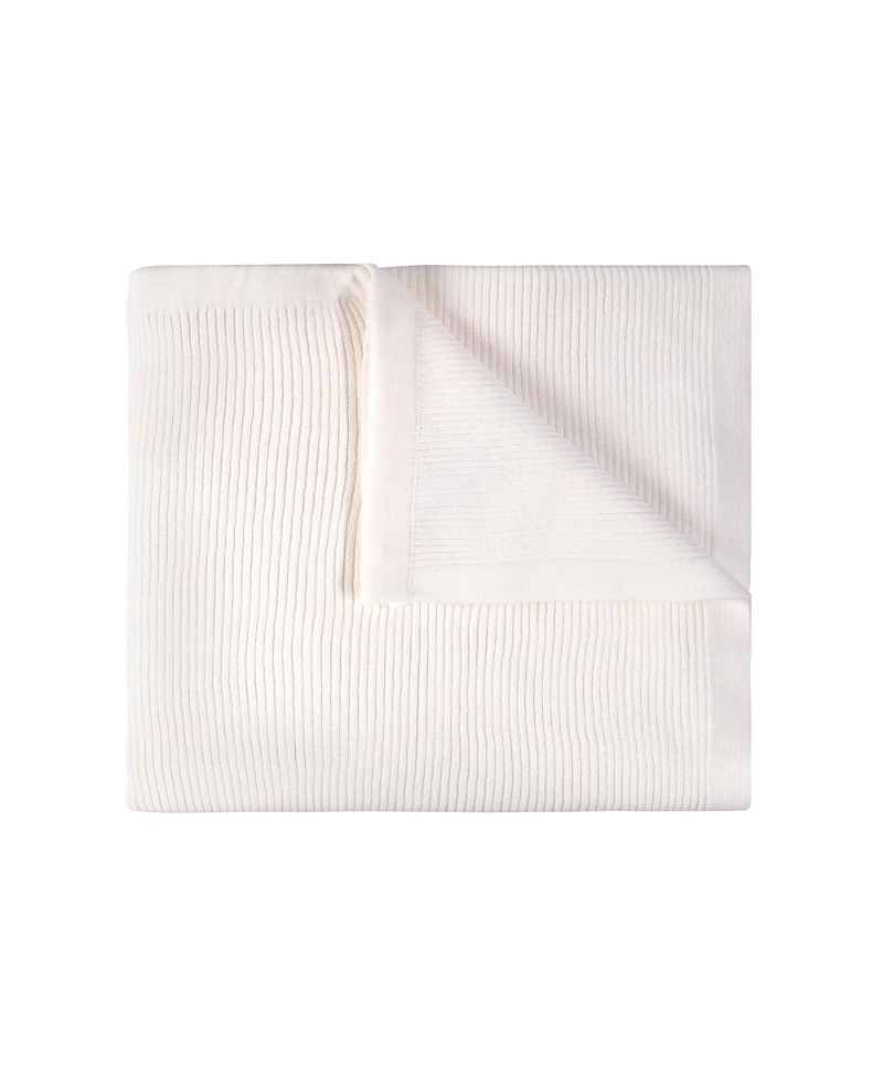 Feltman Brothers Unisex Ribbed Knit Blanket - Baby In Ivory