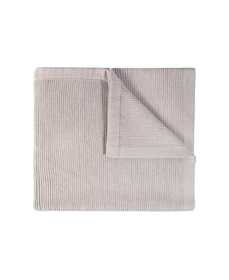 Feltman Brothers Unisex Ribbed Knit Blanket - Baby In Soft Grey