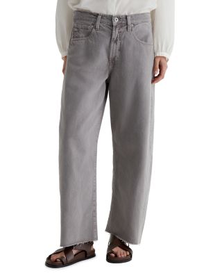 AG - Hattie High Rise Crop Barrel Leg Jeans in Sulfur Pebble Gray