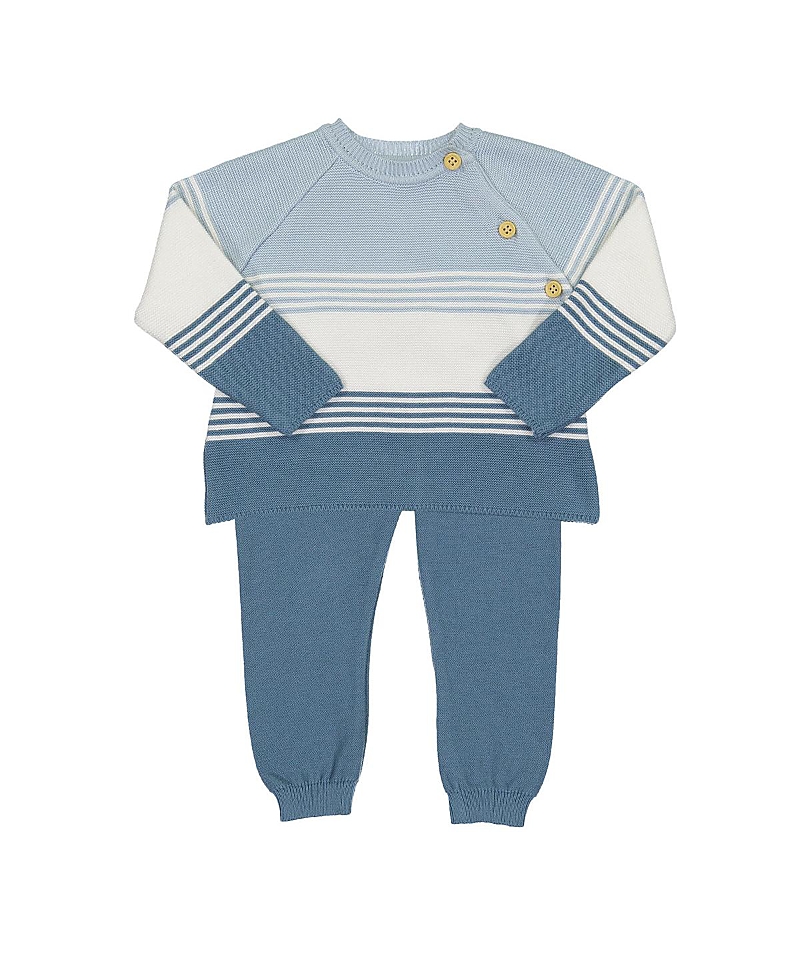 Feltman Brothers Boys' Color Block Knit Set - Baby, Little Kid In French Blue