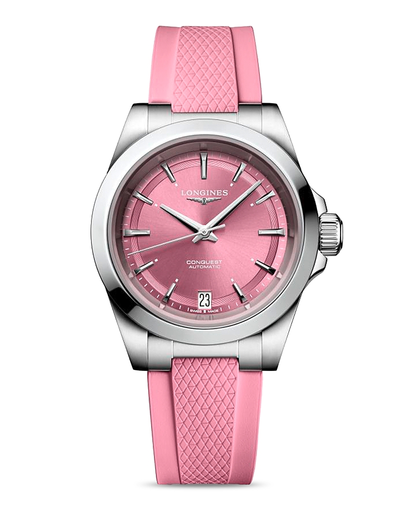 Longines Conquest Watch, 34mm In Pink/pink