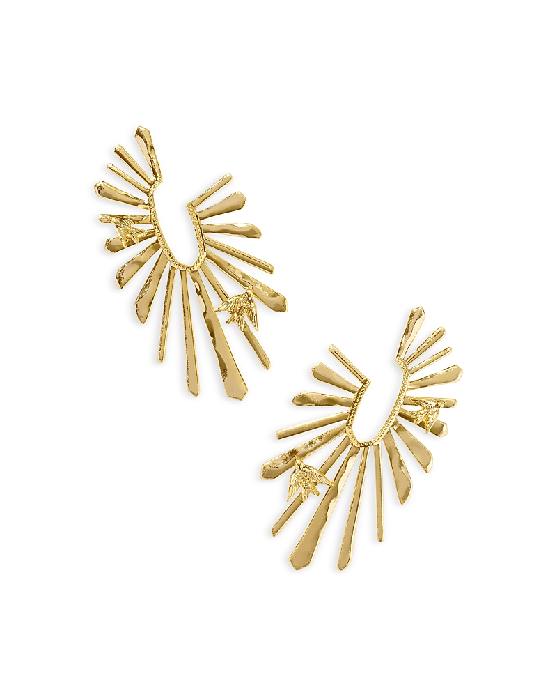 Kendra Scott Melody Bird & Spike Front Facing Hoop Earrings In Gold