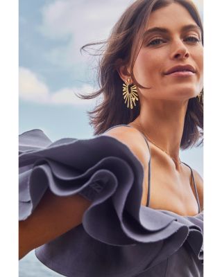 Melody Bird & Spike Front Facing Hoop Earrings 