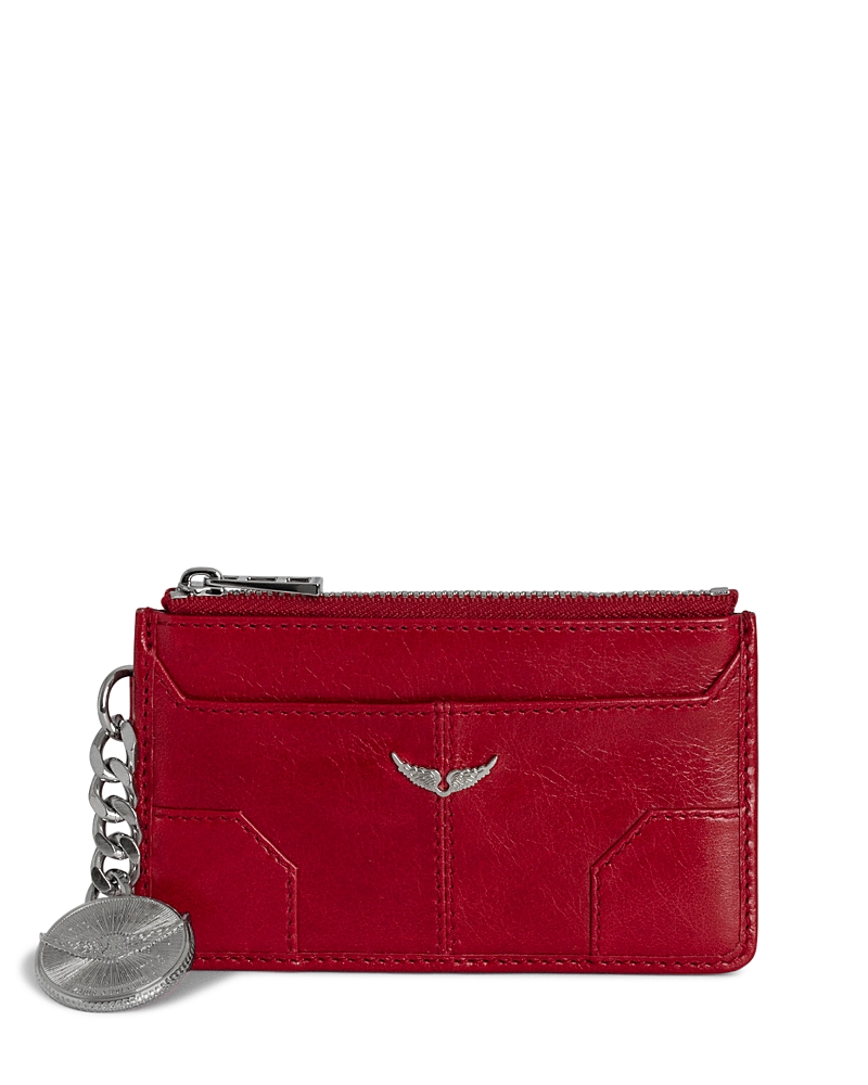 Zadig & Voltaire Sunny Leather Card Case In Power