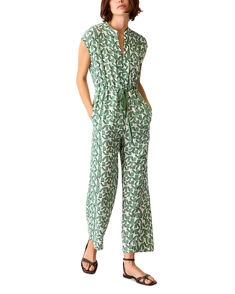 Whistles Women's Abstract Squares Jumpsuit In Ivory/multi