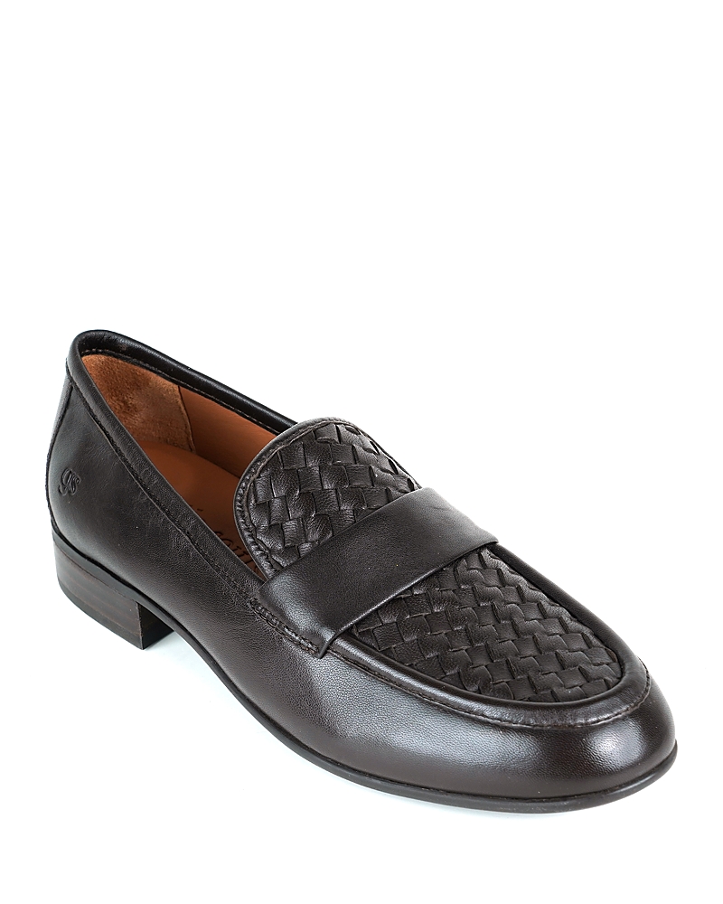 Gentle Souls By Kenneth Cole Crew Woven Leather Loafer In Chocolate