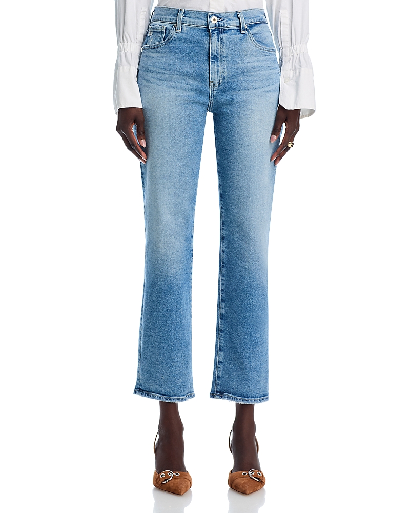 Ag Mid Rise Cropped Straight Leg Jeans