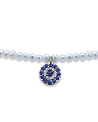 Evil Eye Charm & Freshwater Pearl 18K Yellow Gold Plated Sterling Silver Bolo Bracelet - Exclusive