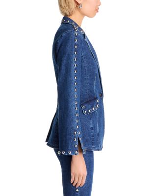 Studded Denim Milly Jacket & Studded Shailene Jeans in Oceane