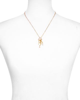 Cubic Zirconia Jellyfish Pendant Necklace in Gold Tone, 16"-19" - Exclusive