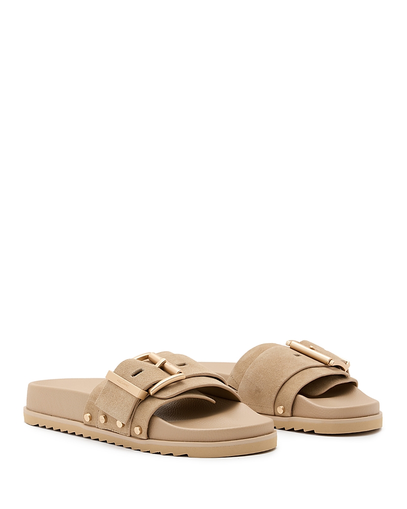 Allsaints Ellie Stud Slide Sandal In Sand Brown