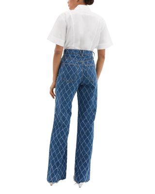 Taylor High Rise Wide Leg Jeans in Blue Diamond