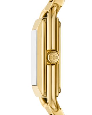 The Kira Square Three Hand Gold Tone Stainless Steel Watch, 24mm x 24mm
