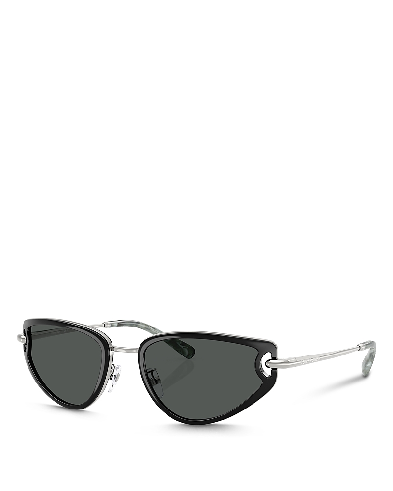 Tory Burch Ty6115 Cat Eye Metal Sunglasses In Black