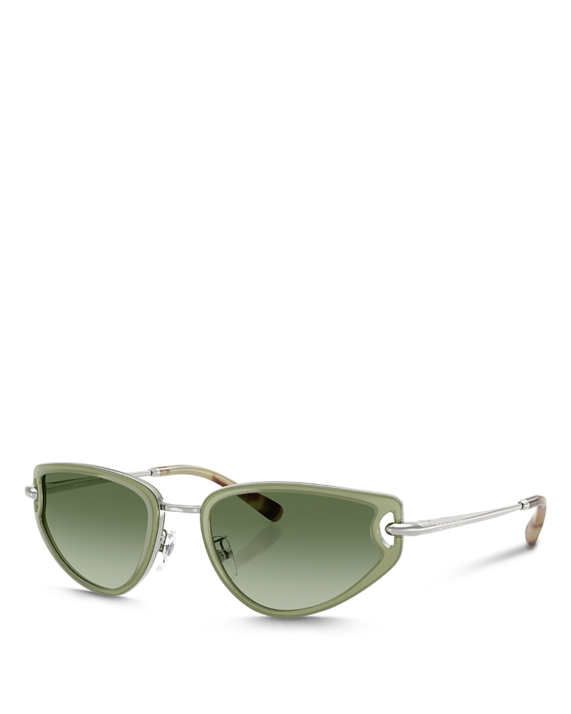 Tory Burch Ty6115 Cat Eye Metal Sunglasses In Green Gradient