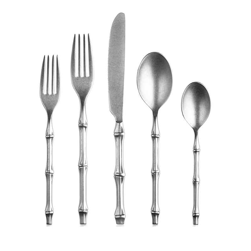 Mepra Bali Pewter 5-piece Flatware Place Setting In Metallic