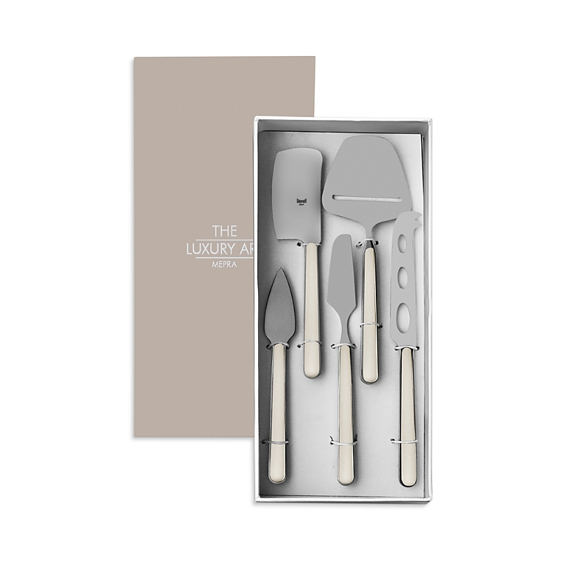 Mepra Fantasia 5 Piece Cheese Knife Set In Turte-dove