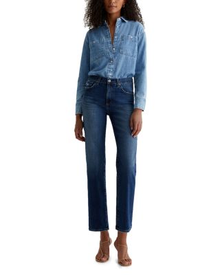 Brinley Mid Rise Straight Leg Ankle Jeans