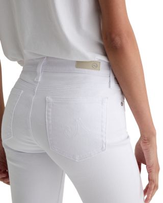 Mari Mid Rise Straight Leg Jeans in White