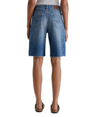 High Rise Denim Bermuda Shorts