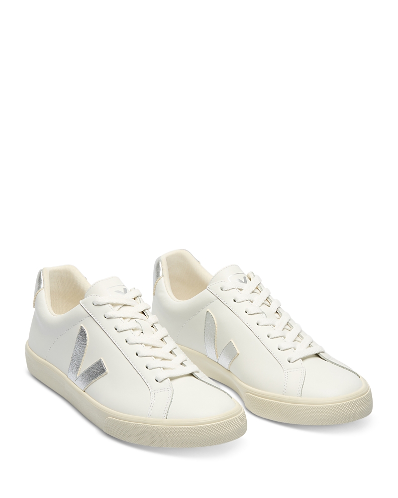 Veja Esplar Bi-color Low-top Sneakers In White/wilver