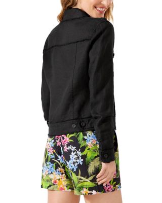 Two Palms Raw-Edge Linen Jacket