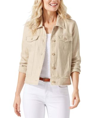 Two Palms Raw-Edge Linen Jacket
