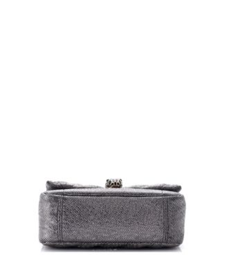 Small Serpenti Cabochon Shoulder Bag Diagonal Quilted Metallic Karung