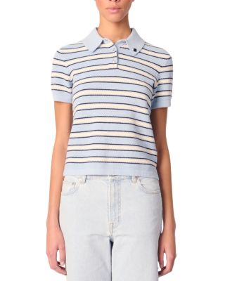 Maje - Striped Knit Polo Shirt