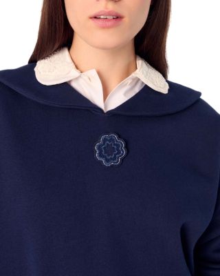 Embroidered Short Sweatshirt