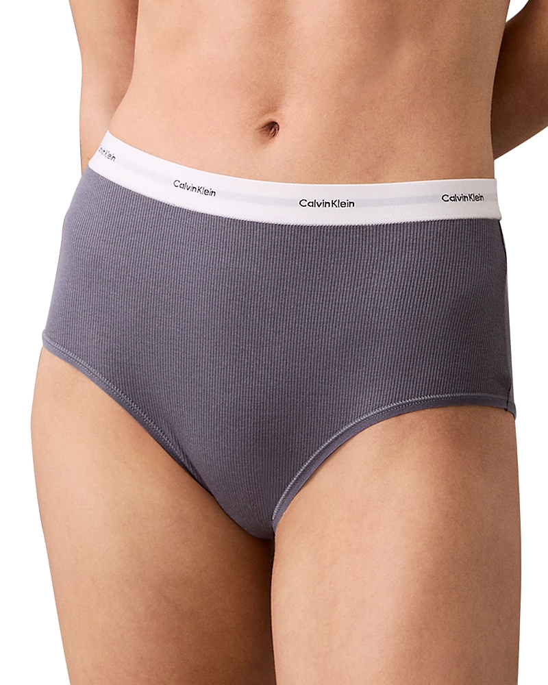 Shop Calvin Klein High Rise Brief In Grisaille