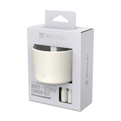 The Quencher 20-30 Oz. Tumbler Boot and Straw Cover in Cream