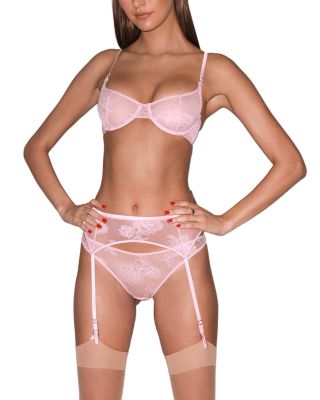 Fleur du Mal - Bouquet Lace Scooped Balconette Bra & Bouquet Lace Cheeky Panty