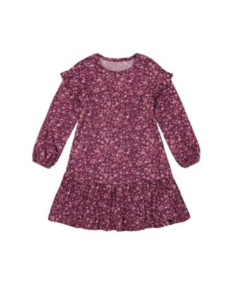 Deux par Deux - Girls' Printed Little Flowers Dress with Frills - Big Kid