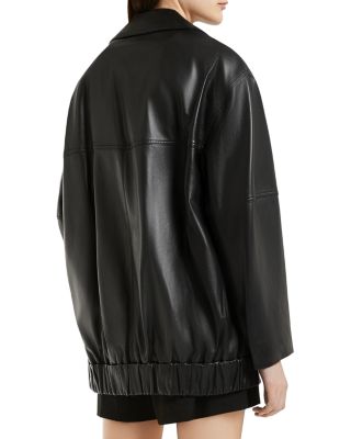 レザージャケット・コート MARELLA Bomber capsule Emily Ratajkowski x Marella Marella Bomber Leather Jacket | Bloomingdale's