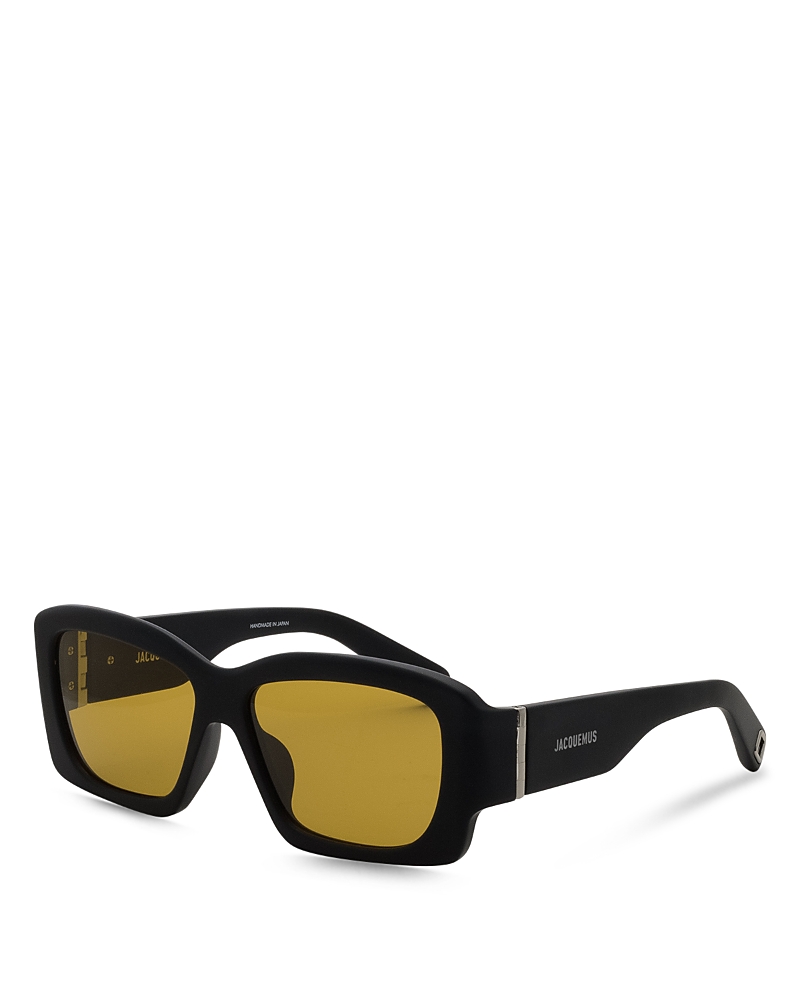 Jacquemus Croisiere Rectangle Sunglasses, 56mm In Matte Black