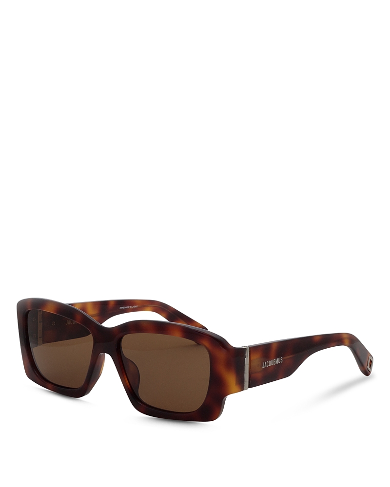 Jacquemus Croisiere Rectangle Sunglasses, 56mm In T Shell/silver