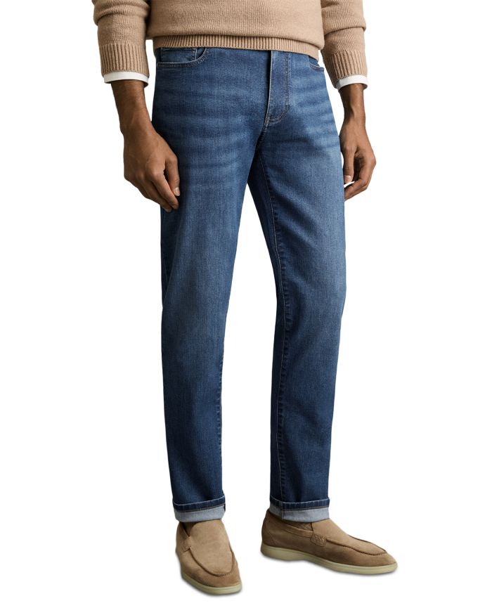 Tapered Slim Fit Jeans Mid Blue Wash
