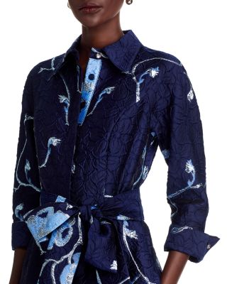 Metallic Jacquard Shirtwaist Gown