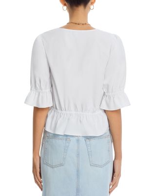 Stretch Poplin Elbow Sleeve Top