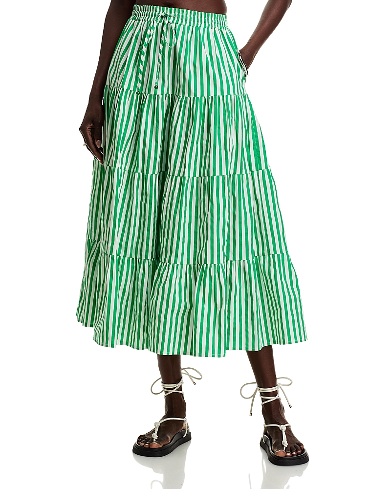 AQUA STRIPE MIDI SKIRT - EXCLUSIVE